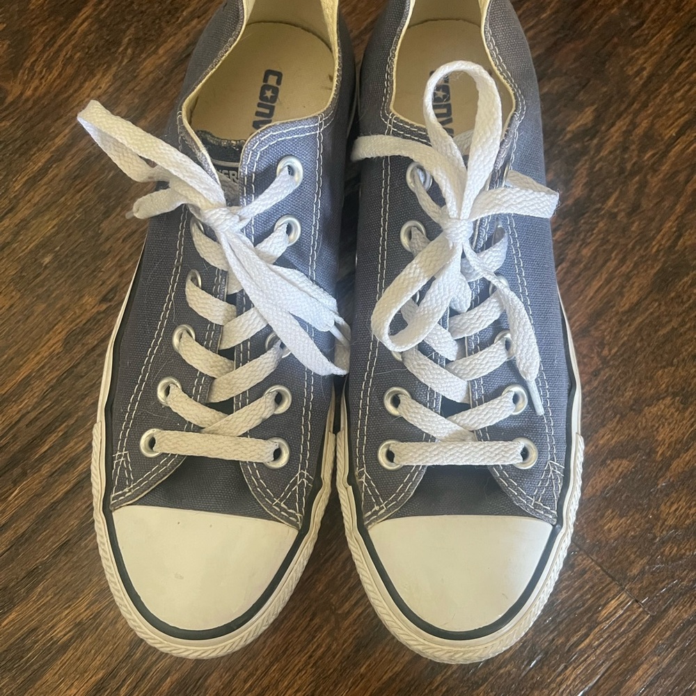 Converse White and Blue Sneakers Classic Canvas Design